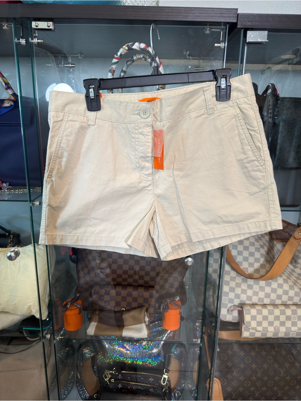 Joe Fresh Beige Flat-Front Cotton Shorts
